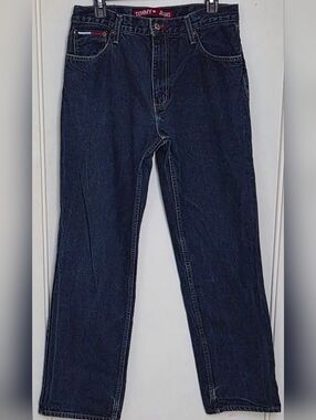 Vtg (2002) Tommy Hilfiger Freedom Baggy Straight Fit Jeans, Mns 32x32, Dark Wash